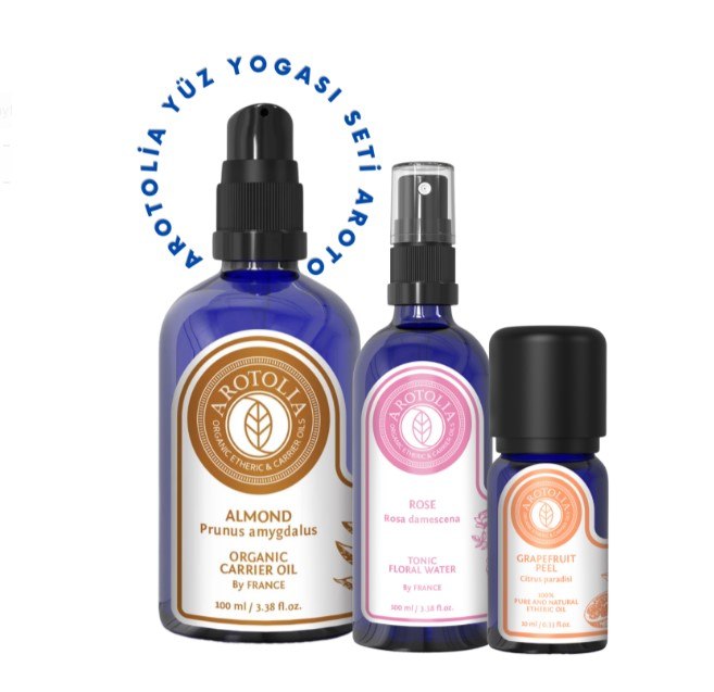 Arotolia Yüz Yogası Ritüel Seti(Tatlı Badem & Itır Uçucu Yağ+ Gül Suyu Tonik)